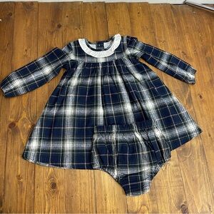 Edgehill Collection by Dillards blue plaid long sleeve baby dress size 18M
